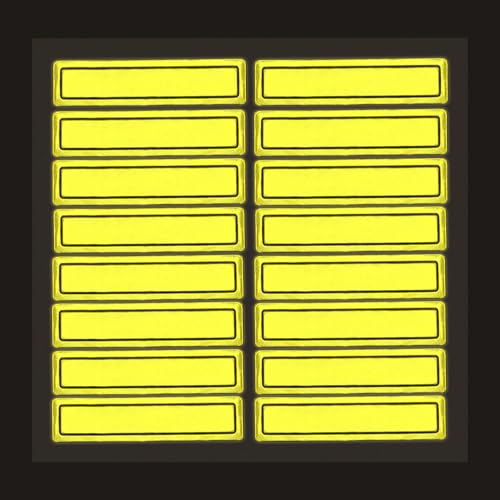 MyHardHatStickers SmartSign Yellow Retro Reflective Hard Hat Stickers - 1" x 4", Pack of 16, Durable Helmet Stickers for Construction & Safety, High Visibility Helmet Strips, Fire Helmet Decals, Strong Adhesive - Image 1