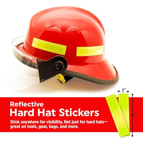 MyHardHatStickers SmartSign Yellow Retro Reflective Hard Hat Stickers - 1" x 4", Pack of 16, Durable Helmet Stickers for Construction & Safety, High Visibility Helmet Strips, Fire Helmet Decals, Strong Adhesive - Image 2