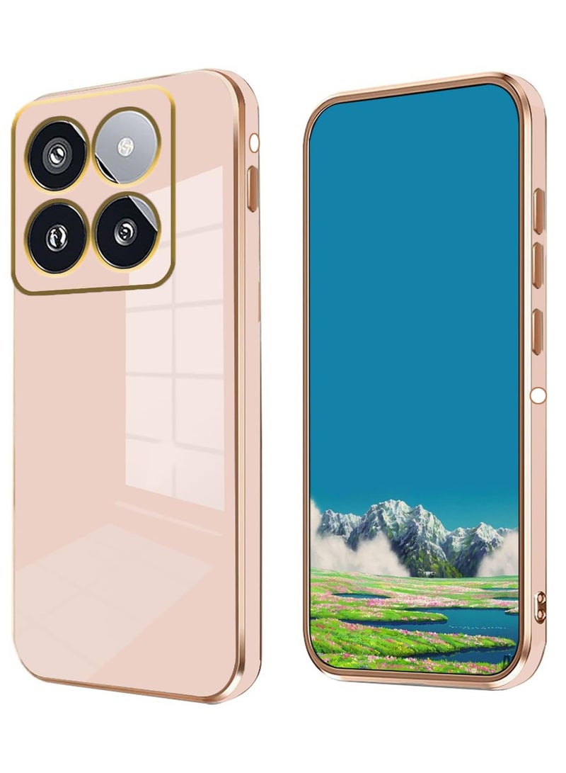 Silicone case for Moto Edge 60 Pro/Moto Edge 60 Fusion, Plating Moto Edge 60 Pro/Moto Edge 60 Fusion Phone Case Shockproof Thin and Soft Cover (Pink) - Image 1