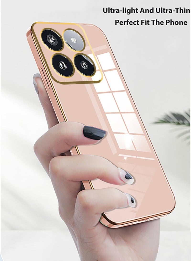 Silicone case for Moto Edge 60 Pro/Moto Edge 60 Fusion, Plating Moto Edge 60 Pro/Moto Edge 60 Fusion Phone Case Shockproof Thin and Soft Cover (Pink) - Image 3