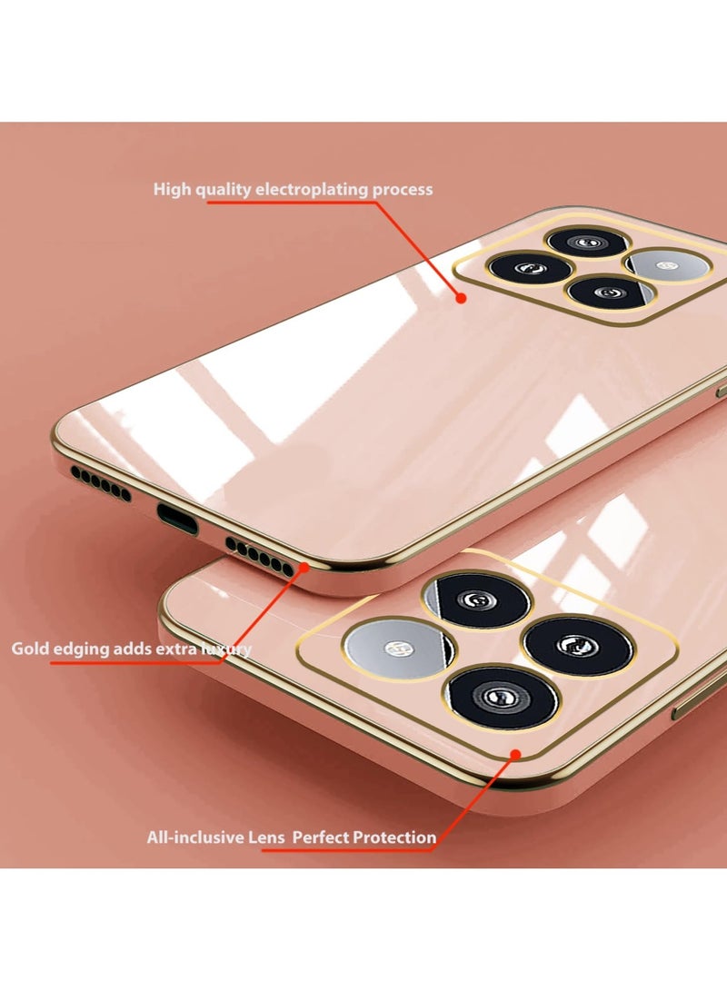 Silicone case for Moto Edge 60 Pro/Moto Edge 60 Fusion, Plating Moto Edge 60 Pro/Moto Edge 60 Fusion Phone Case Shockproof Thin and Soft Cover (Pink) - Image 4