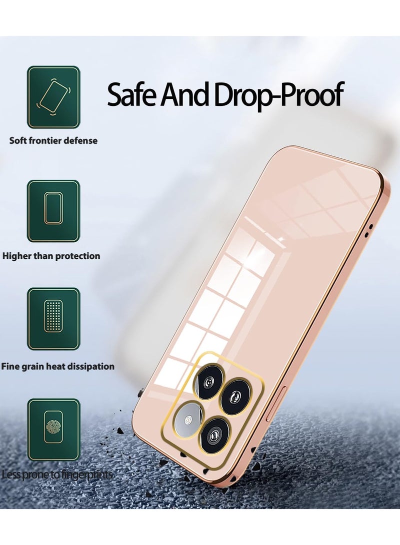 Silicone case for Moto Edge 60 Pro/Moto Edge 60 Fusion, Plating Moto Edge 60 Pro/Moto Edge 60 Fusion Phone Case Shockproof Thin and Soft Cover (Pink) - Image 5