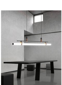 Generic LED chandelier ceiling chandelier, black color with yellow lighting, length 75 cm  - Image 3