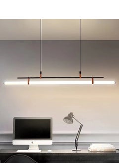 Generic LED chandelier ceiling chandelier, black color with yellow lighting, length 75 cm  - Image 5