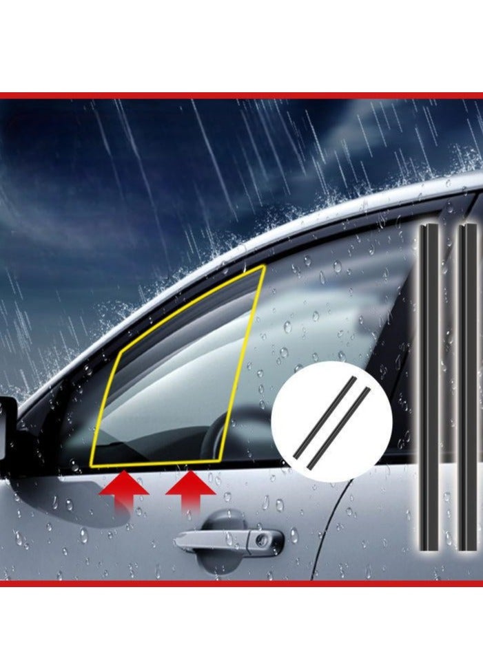 2-Piece Car Side Window Wiper Blade Replacement Tape, Adjustable Blades without Bone, Frameless Rubber Windscreen Wiper Tape for most cars, buses and trucks (Black, 14) - Image 1