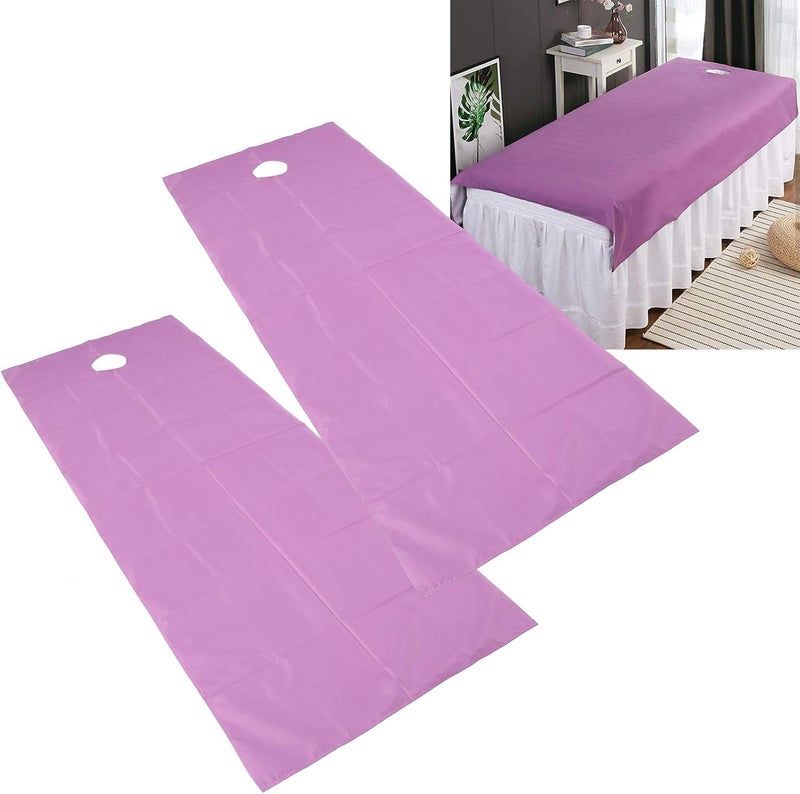 woobles 2pcs Salon Bed Sheet, Waterproof Oil-proof Bed Cover Massage Bed Sheet Protecting Sheet for Salon SPA,Massage Table Cover Sheet Beauty Salon Bed Sheets(purple) - Image 1