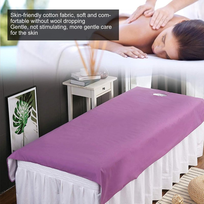 woobles 2pcs Salon Bed Sheet, Waterproof Oil-proof Bed Cover Massage Bed Sheet Protecting Sheet for Salon SPA,Massage Table Cover Sheet Beauty Salon Bed Sheets(purple) - Image 5