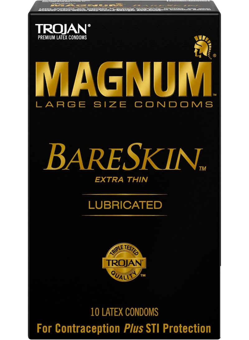 Trojan Magnum BareSkin Lubricated, 10 Count.
