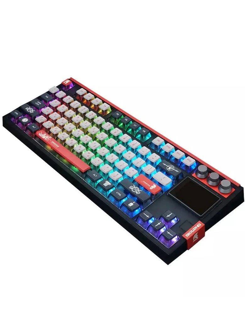 SKYLOONG - GK87 PRO RGB Gaming Mechanical Keyboard - Three Mode Wireless,Bluetooth & Wired - Gateron Red Switch - Hot Swappable (Spartan) - Image 1