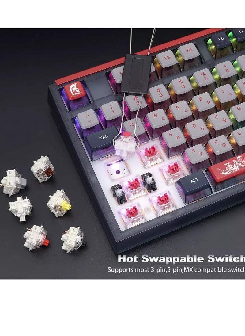 SKYLOONG - GK87 PRO RGB Gaming Mechanical Keyboard - Three Mode Wireless,Bluetooth & Wired - Gateron Red Switch - Hot Swappable (Spartan) - Image 1