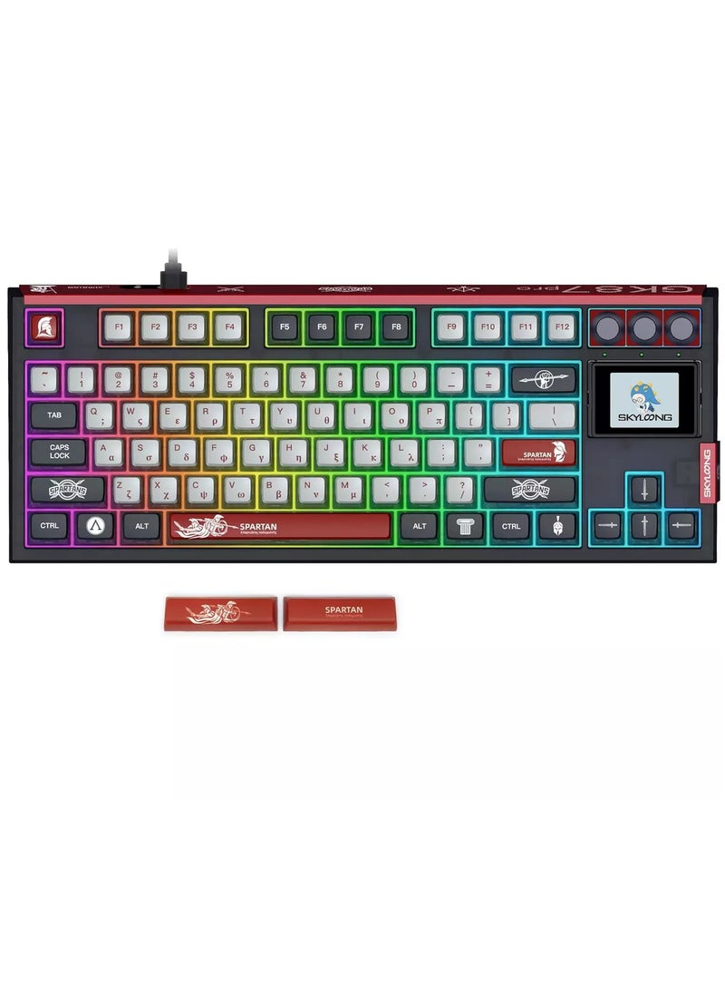 SKYLOONG - GK87 PRO RGB Gaming Mechanical Keyboard - Three Mode Wireless,Bluetooth & Wired - Gateron Red Switch - Hot Swappable (Spartan) - Image 1