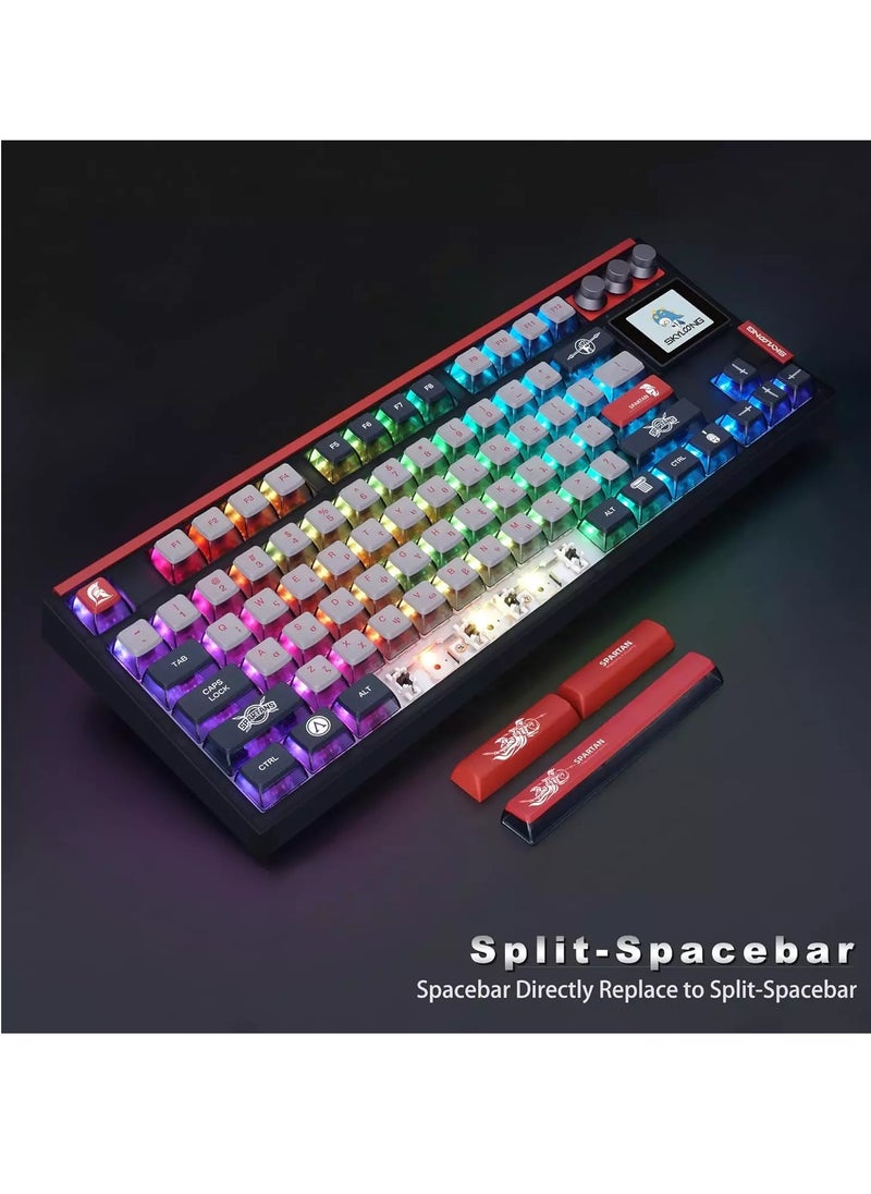SKYLOONG - GK87 PRO RGB Gaming Mechanical Keyboard - Three Mode Wireless,Bluetooth & Wired - Gateron Red Switch - Hot Swappable (Spartan) - Image 1