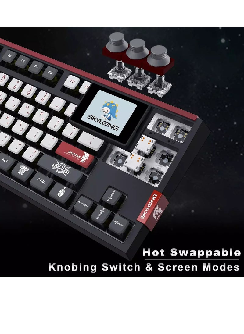 SKYLOONG - GK87 PRO RGB Gaming Mechanical Keyboard - Three Mode Wireless,Bluetooth & Wired - Gateron Red Switch - Hot Swappable (Spartan) - Image 1