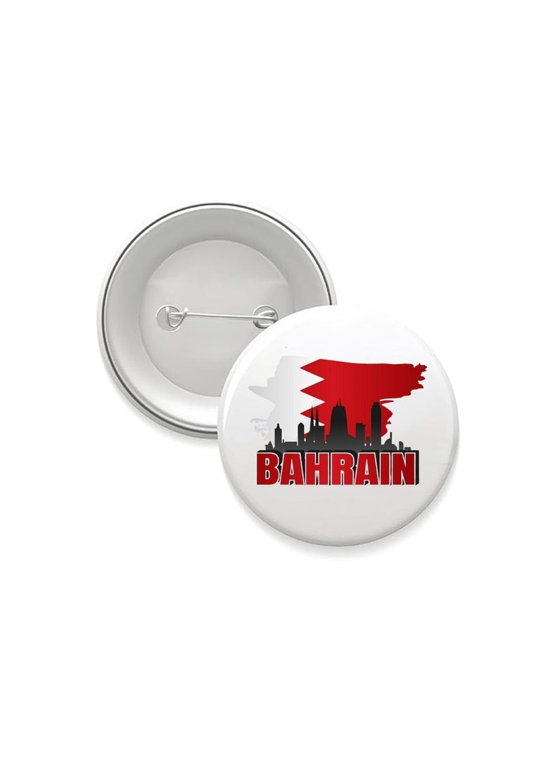 PRINTSHOP4ME Bahrain Button Badge For Men And Women–Versatile Accessory For Backpacks,Jackets,Or Hats-Round Pin-Back Button Badge-Perfect For Adults And Kids - Image 1
