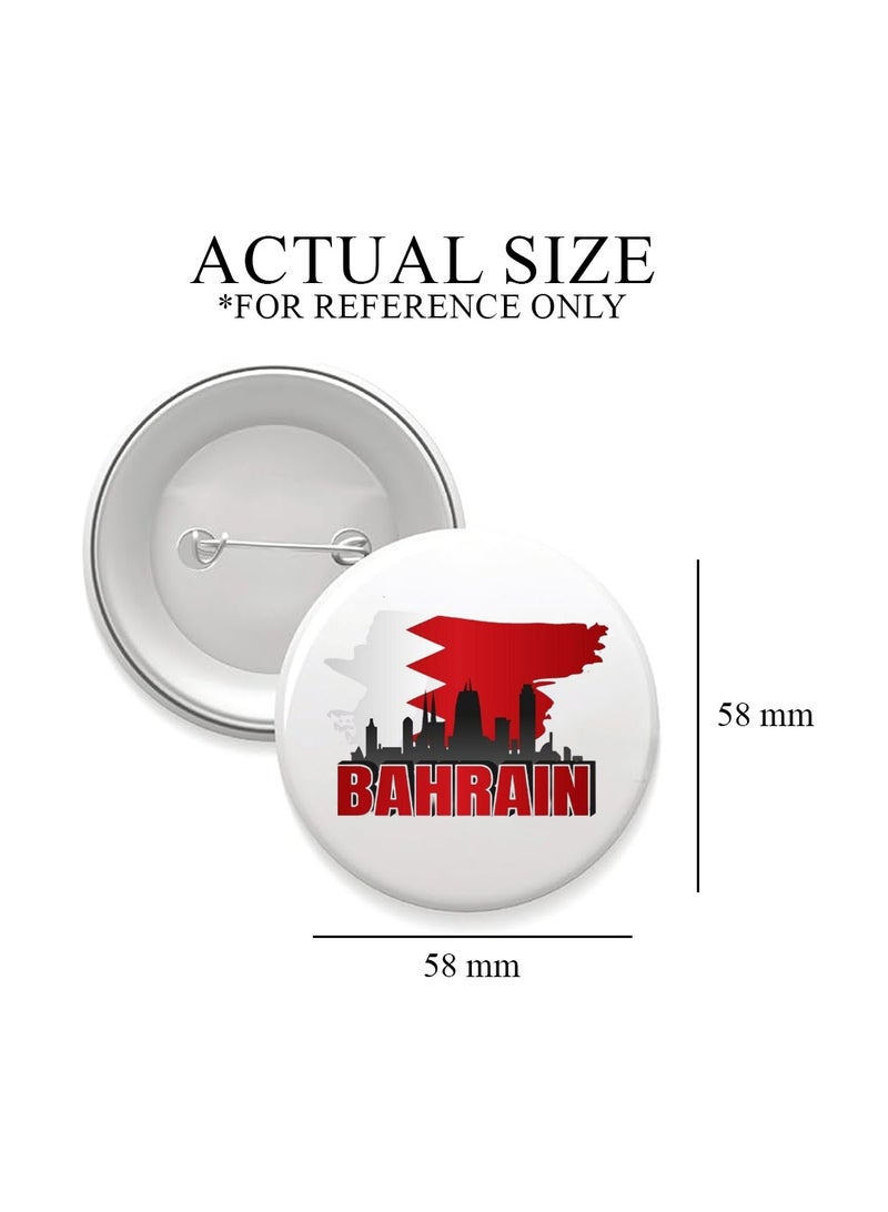 PRINTSHOP4ME Bahrain Button Badge For Men And Women–Versatile Accessory For Backpacks,Jackets,Or Hats-Round Pin-Back Button Badge-Perfect For Adults And Kids - Image 2