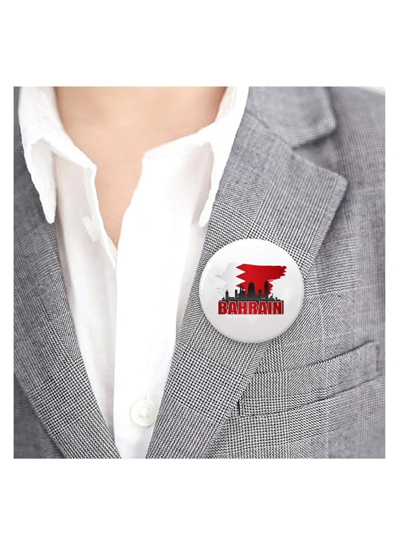 PRINTSHOP4ME Bahrain Button Badge For Men And Women–Versatile Accessory For Backpacks,Jackets,Or Hats-Round Pin-Back Button Badge-Perfect For Adults And Kids - Image 3