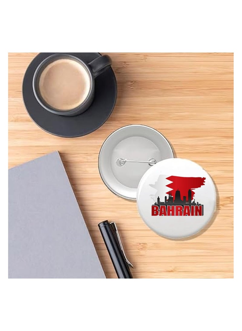 PRINTSHOP4ME Bahrain Button Badge For Men And Women–Versatile Accessory For Backpacks,Jackets,Or Hats-Round Pin-Back Button Badge-Perfect For Adults And Kids - Image 4
