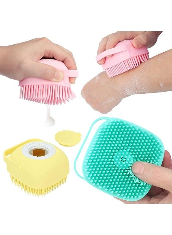 Silicone Bath Brush, Silicone Bath Loofah with Reservoir, Massage Brush and Exfoliating Bath 04 pieces - Image 1