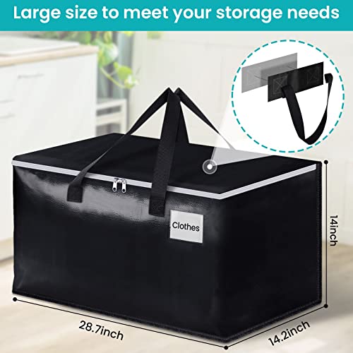 EpicTotes Extra Large Moving Boxes-Moving Bags with Zipper, Carrying Handles and Tag Pocket-Moving Supplies for Space Saving-Totes for Storage - for moving, Storage, Camping and Travel 93L-4 Pack - Image 2