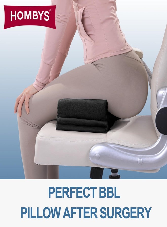 HOMBYS وسادة HOMBYS القابلة للتعديل للارتفاع بعد الجراحة للنوم، وسادة استعادة BBL من رغوة عالية الكثافة للجلوس بعد الجراحة، وسادات مؤخرة متينة لمقاعد السيارات، ومكاتب وكراسي المنزل (أسود) - Image 2