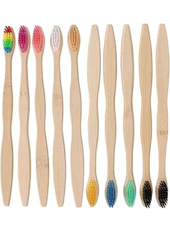 Soft Wave Tip Manual Toothbrush Set 10 Pieces Portable Travel Home Use - Image 1