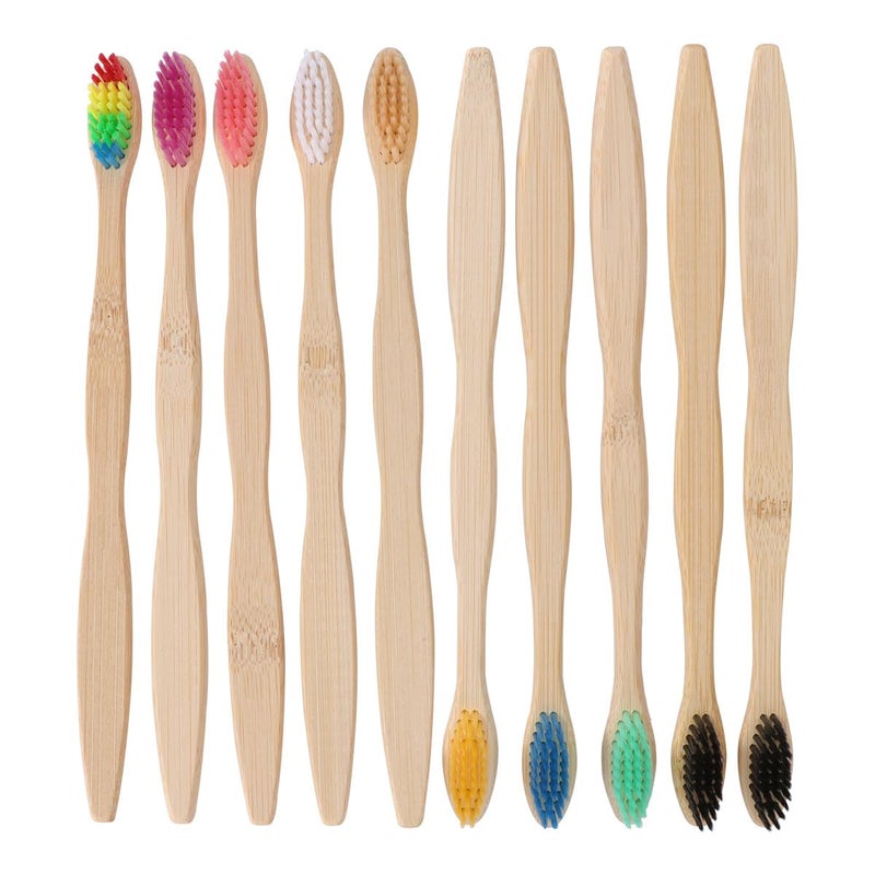 Soft Wave Tip Manual Toothbrush Set 10 Pieces Portable Travel Home Use - Image 2