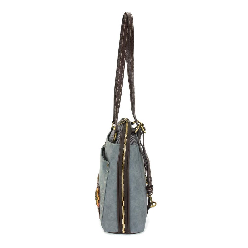 CHALA Convertible Backpack Purse - Women Convertible Shoulder Purse with Adjustable Strap - Two Turtles - Indigo - Image 3