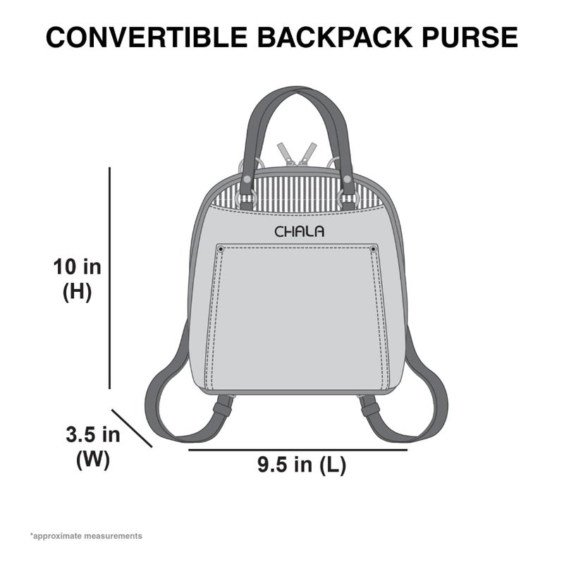 CHALA Convertible Backpack Purse - Women Convertible Shoulder Purse with Adjustable Strap - Two Turtles - Indigo - Image 4