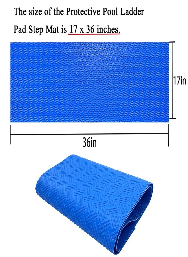 SKARUMMER Swimming Pool Ladder Mat - Protective Pool Ladder Pad Step Mat with Non-Slip Texture, Blue Medium Pool Step Mat, Pool Liner Protection Mat 36 inch X 17 inch - Image 2