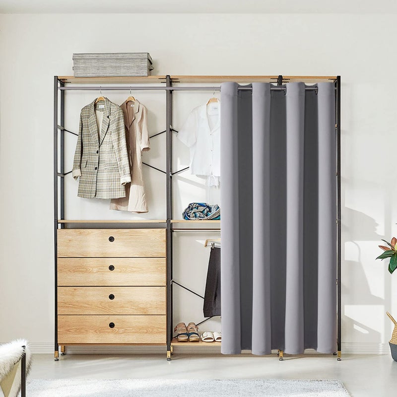 ChrisDowa Blackout Door Curtains for Doorway Privacy  Grommet Closet Curtains for bedroom closet door  Thermal Insulated Temporary Door Cover Room Divider Curtain (1 Panel  Light Grey  34 x 80 Inch) - Image 3