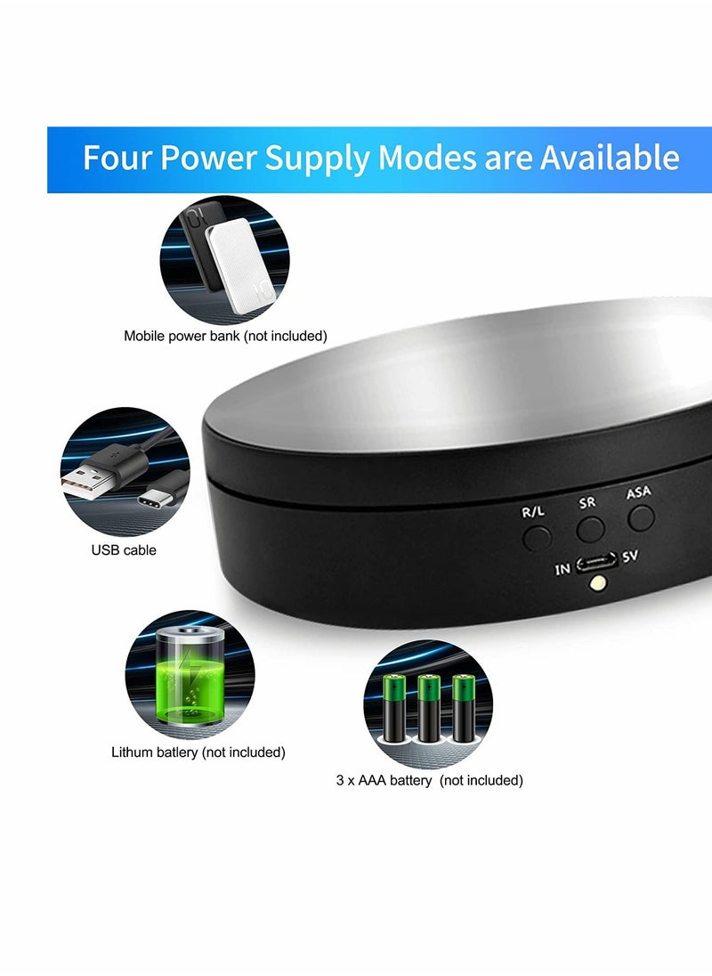 KASTWAVE - Rotating Display Stand 360 Degree Motorized Rotating Turntable Display Stand with USB Power Cable for Photography Products and Shows Jewelry Panoramic Display Max Load 6.6Lb Video Show (PVC Mirror) - Image 1