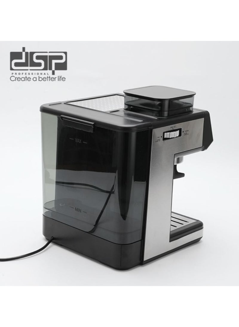 دي اس بي DSP-KA3146 All-in-One Espresso Coffee Machine | 20 Bar Pump, Bean Grinder, Milk Frother, 3-in-1 Touchscreen Coffee Maker | 1350W – Stainless Steel  - Image 4