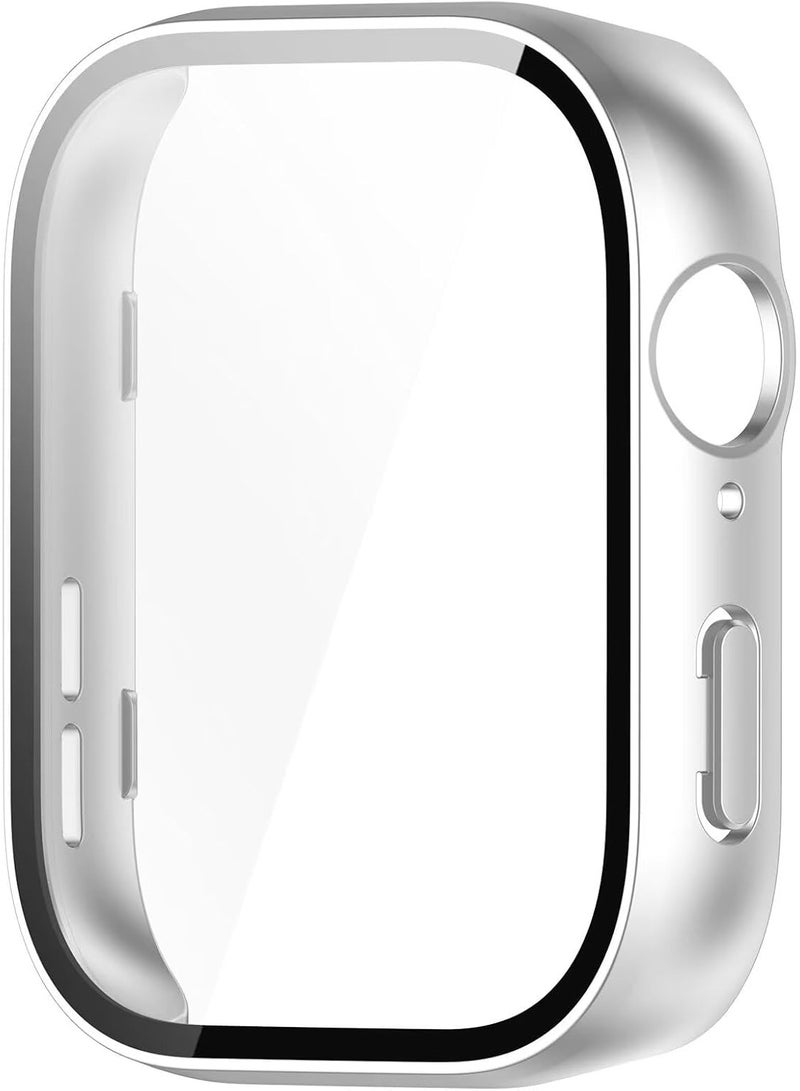 Case for Huawei Watch Fit 3, Combination of PC + Tempered Screen Film, All-Inclusive Watch Case, Shockproof, Case for Huawei Watch Fit 3 Smartwatch. Matte Silver - Image 4