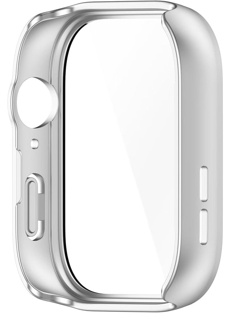 Case for Huawei Watch Fit 3, Combination of PC + Tempered Screen Film, All-Inclusive Watch Case, Shockproof, Case for Huawei Watch Fit 3 Smartwatch. Matte Silver - Image 3