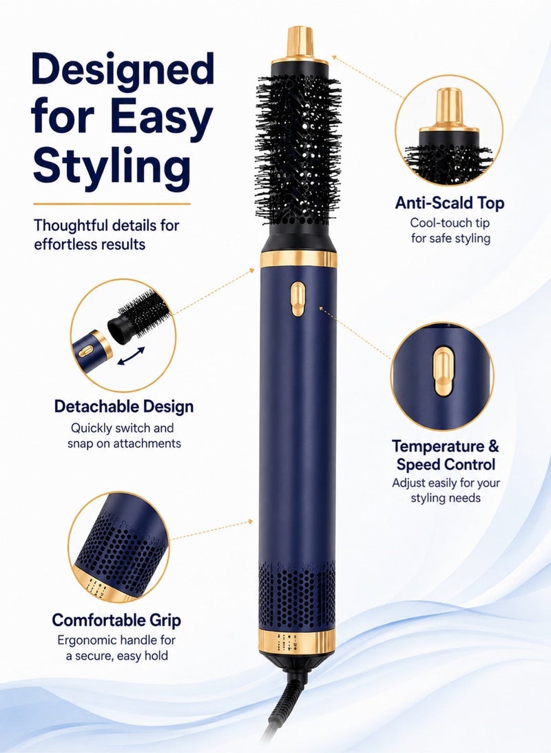 Leoxol Hair Dryer Brush | 5 In 1 Hot Air Styler | Blow Dryer Brush And Curling Brush Set For Drying Smoothing Volumizing Styling - Image 4