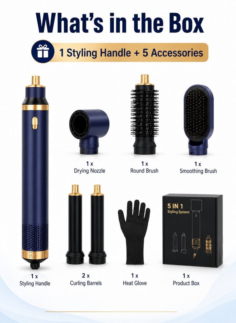 Leoxol Hair Dryer Brush | 5 In 1 Hot Air Styler | Blow Dryer Brush And Curling Brush Set For Drying Smoothing Volumizing Styling - Image 5