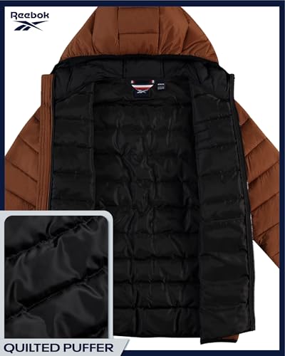 Reebok Mens Puffer Jacket - Lightweight Quilted Glacier Shield Plus Size Puffer Jackets for Men - Insulated Mens Winter Coats, Size 5X-Large, Timber - Image 5
