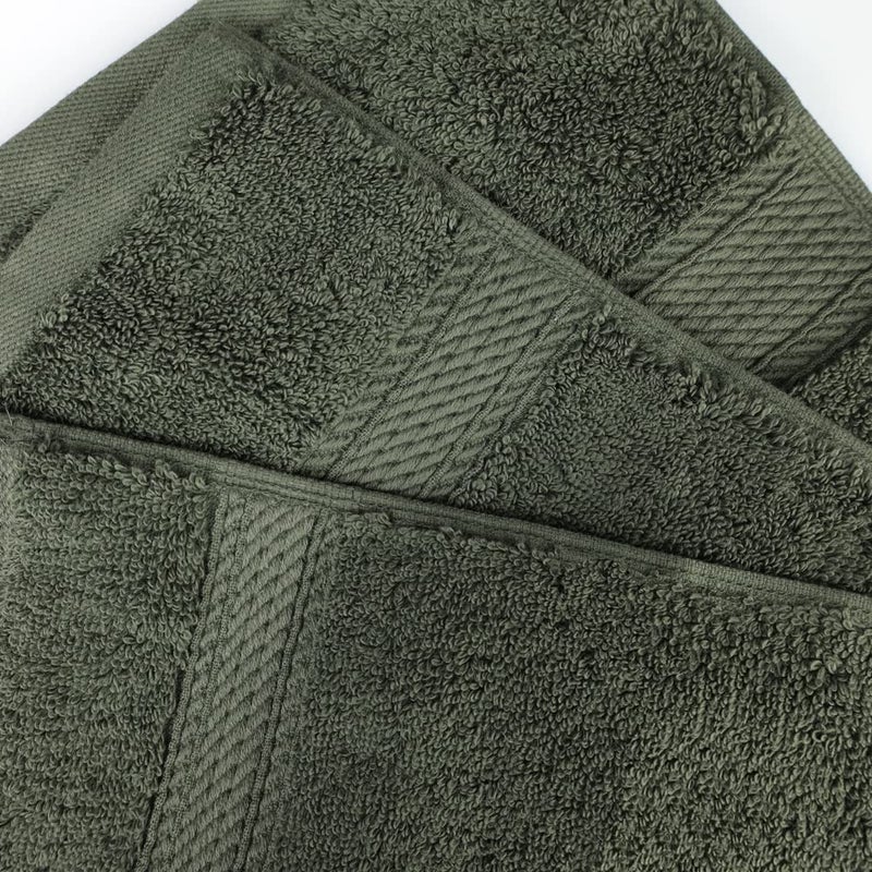 Superior Superior Egyptian Cotton Pile Hand Towel Set of 4  Ultra Soft Luxury Towels  Thick Plush Essentials  Absorbent Heavyweight  Guest Bath  Hotel  Spa  Home Bathroom  Shower Basics  Forest Green  - Image 5