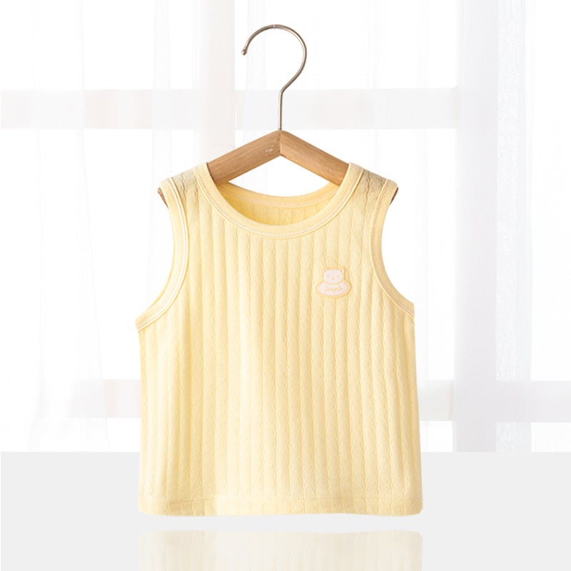Newborn Baby''s Vest Boys'' Inner Wear Base Girls'' Sling Children''s Vest Pure Cotton Summer Thin Summer Dress - Image 1