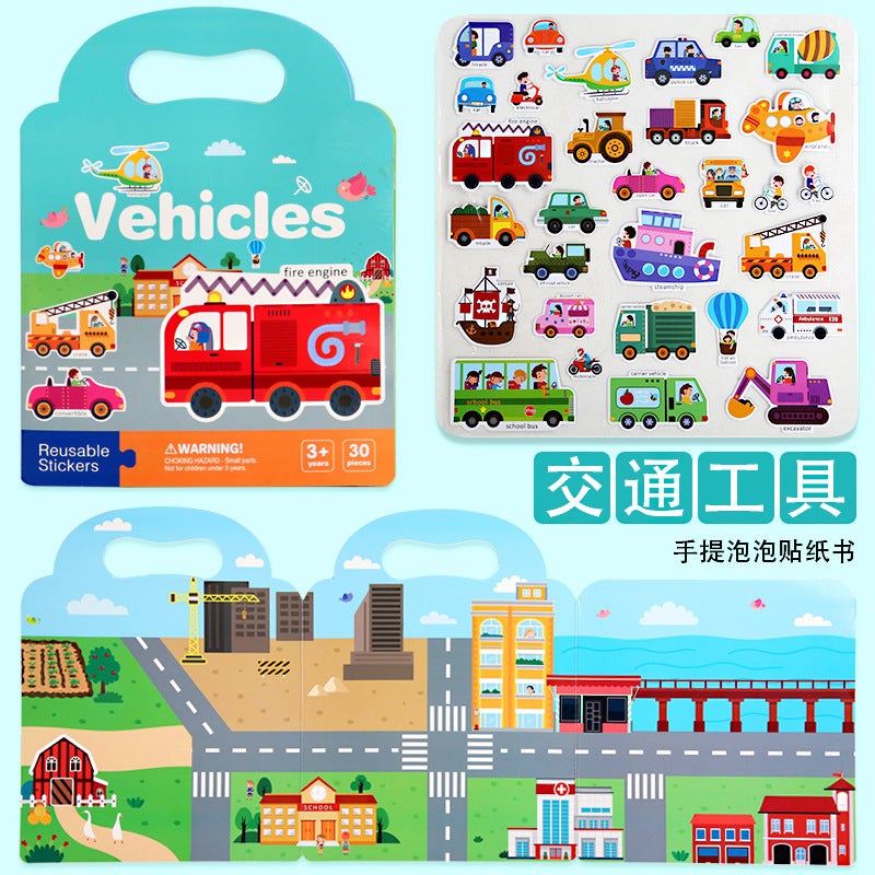 Jelly Quiet Sticker Book Children'S Enlightenment Early Education Baby Hands-On Brain-Moving Puzzle Portable Puzzle Toy - Image 1