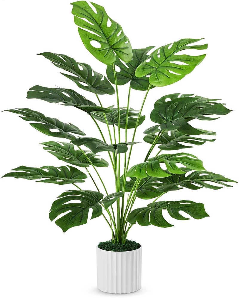 Guheake No overseas transit wait 28" Fake Plants Large, Artificial Monstera Faux Plants Indoor Tall for Floor Home Office Farmhouse Bedroom Decor Multi-budget available picks - Image 1