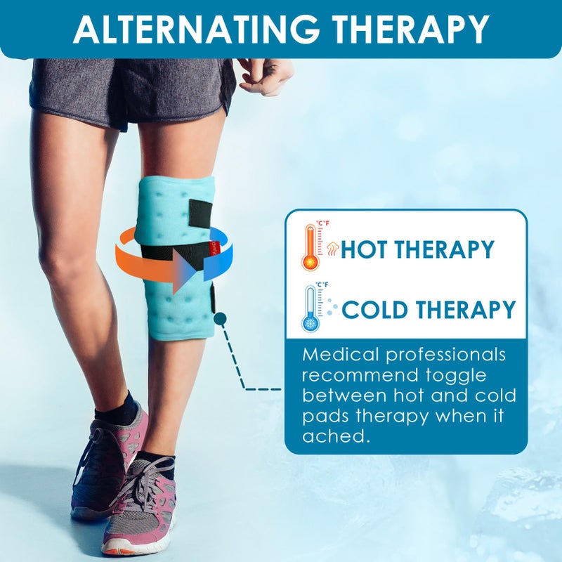 Comfytemp حزم ثلجية مريحة لكاحل الساق لإصابات قابلة لإعادة الاستخدام، مؤهلة لـ FSA و HSA، لفة وسادة جل للكوع، كم ضغط ساخن وبارد للتورم، الدوالي، التهاب الأوتار، الركبة، الساق، هدية جراحة، 2 قطعة - Image 4