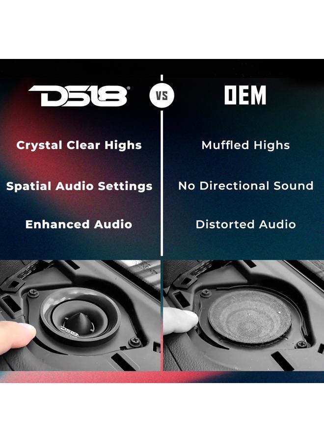 DS18 JL-TW 2.7" OEM Bullet Tweeter Replacement Upgraded Compatible with Jeep JL/JLU/JT 2018-2024 - 100 Watts RMS 4-Ohm 1" VC, OEM Plug N Play, Easy Installation, Pair - Image 4