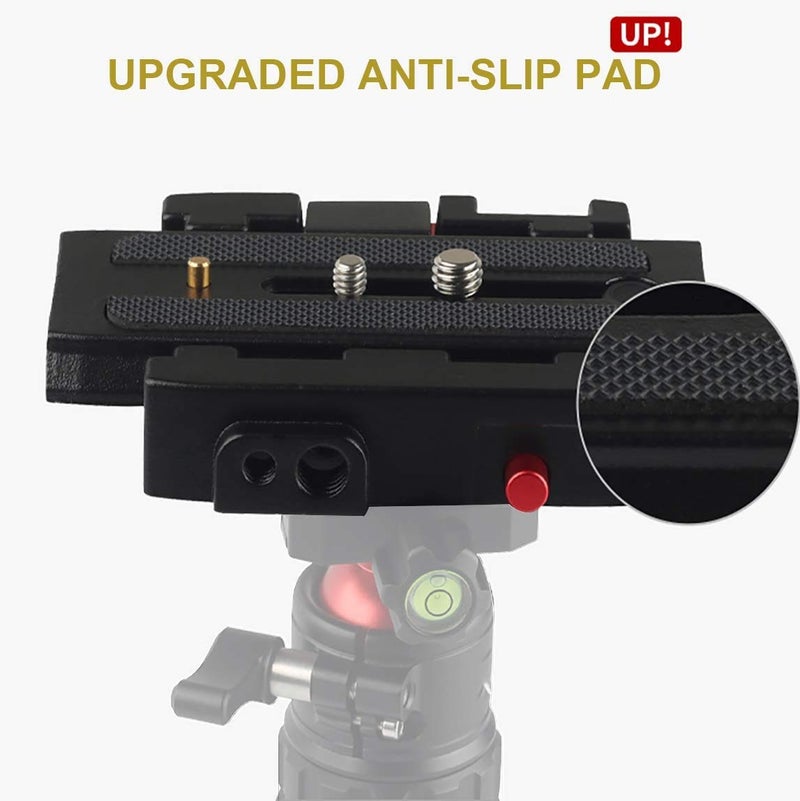 HIFFIN® Universal Quick Release Camera Adapter Mount System with Slide Plate with 1/4" and 3/8" Screws for Benro, Manfrotto & Other Professional Tripods (Quick Release Plate) - Image 4
