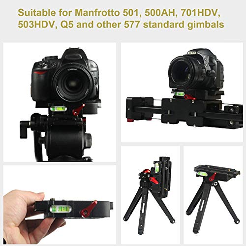 HIFFIN® Universal Quick Release Camera Adapter Mount System with Slide Plate with 1/4" and 3/8" Screws for Benro, Manfrotto & Other Professional Tripods (Quick Release Plate) - Image 5