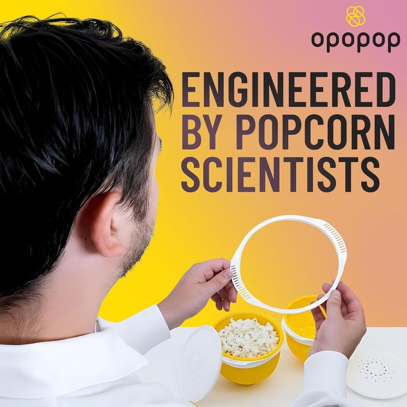 OPOPOP صانعة الفشار السيليكونية - وعاء قابل للطي لصنع الفشار في الميكروويف، خالي من BPA وآمن في غسالة الصحون - Image 5