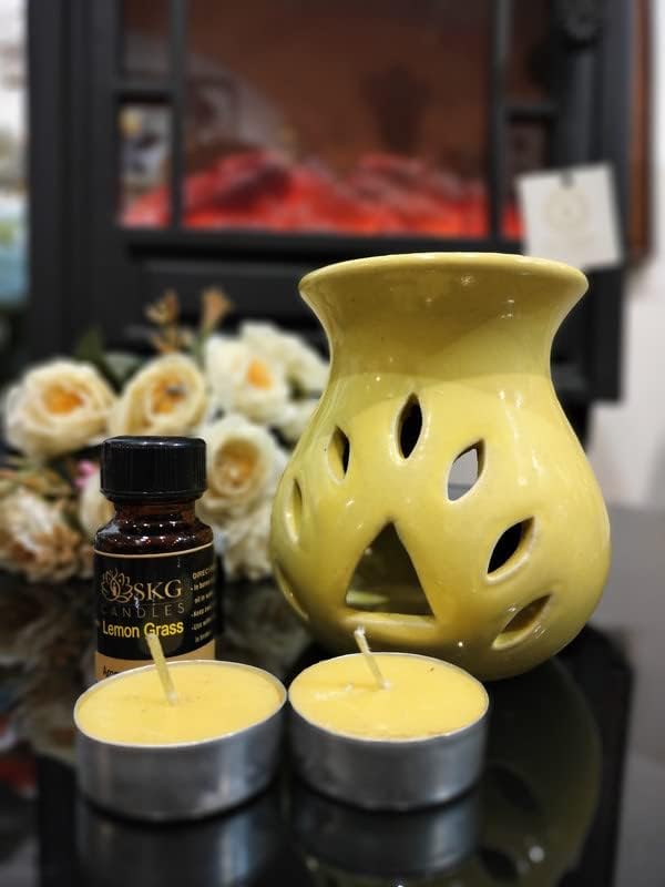 The Decor Affair Lemon Symphony Oasis Striking Yellow Ceramic Aroma Oil Heat Diffuser Offering Revitalizing Lemongrass Fragrance A Remarkable and Timeless Gift for a Harmonious and Energized Home - Image 3