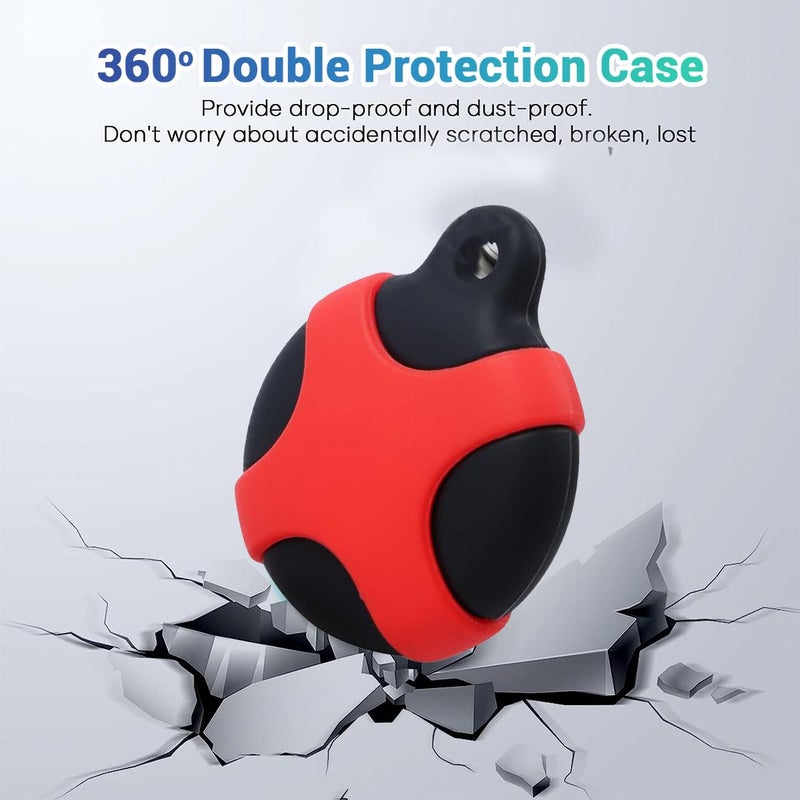 kaca IPX8 Waterproof Silicone Case Compatible with Apple AirTag - Full Protection, Keychain Included, Waterproof, Premium Food Grade Silicone, Scratch-Free, Safe for Kids and Pets [Black & Red] - Image 5