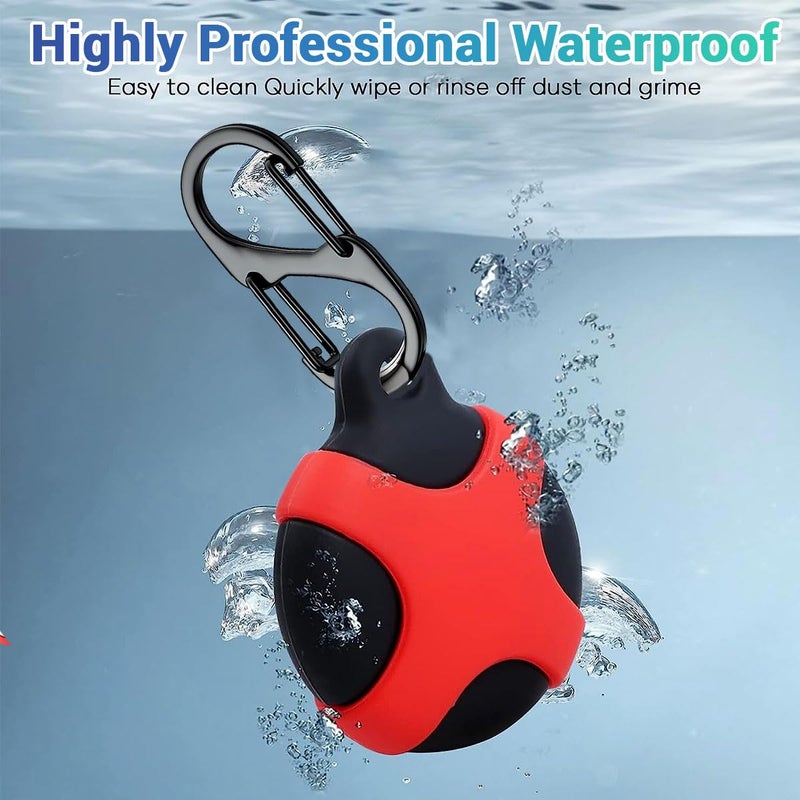 kaca IPX8 Waterproof Silicone Case Compatible with Apple AirTag - Full Protection, Keychain Included, Waterproof, Premium Food Grade Silicone, Scratch-Free, Safe for Kids and Pets [Black & Red] - Image 4