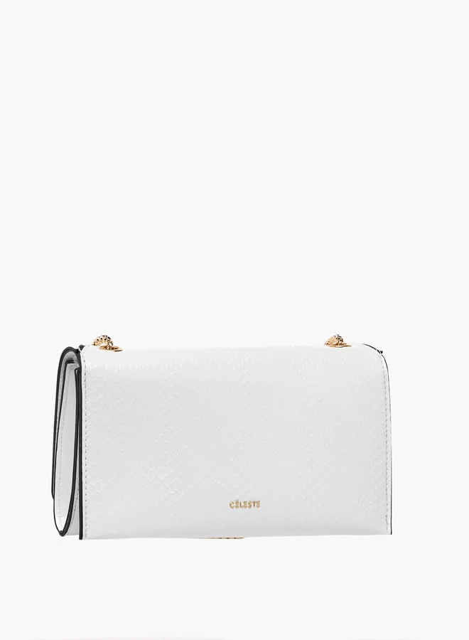 Celeste Women Textured Clutch with Chain Strap